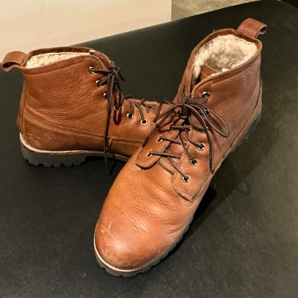 Overland Men's Tan Leather Lace-Up Boots